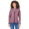 Core 365 Women's Burgundy/White Venture Heathered Stripe Full-Zip