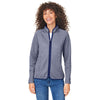 Core 365 Women's Classic Navy/White Venture Heathered Stripe Full-Zip