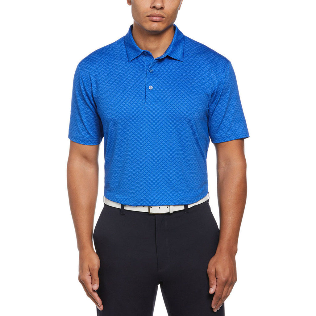 Callaway Men's Lapis Blue All Over Stitched Chevron Polo