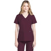 Cherokee Women's Wine 2-Pocket V-Neck Top