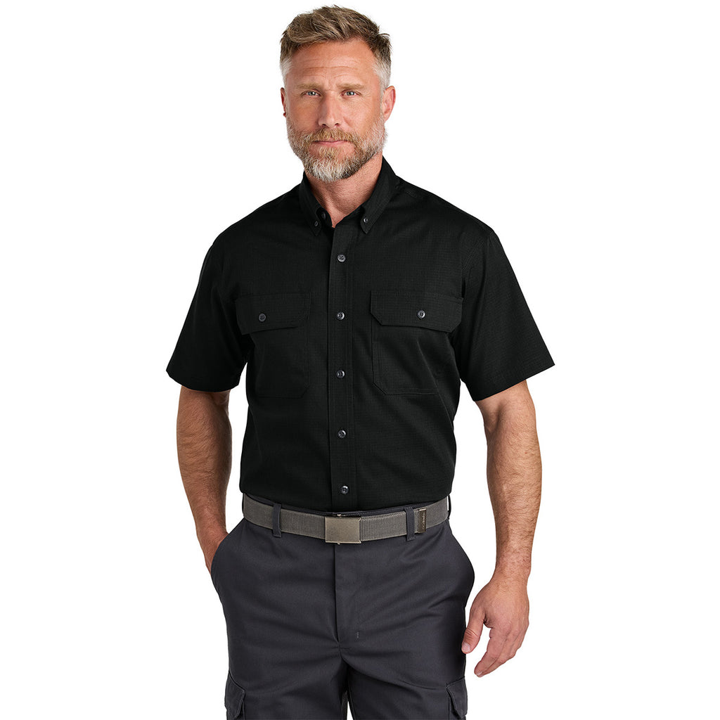 CornerStone Men's Black Short Sleeve Select Ripstop Shirt