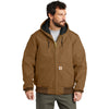 Carhartt Men's Carhartt Brown Quilted-Flannel-Lined Duck Active Jacket