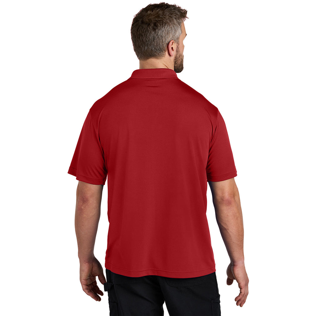 Carhartt Men's Crimson Red Force Snag-Resistant Pocket Polo