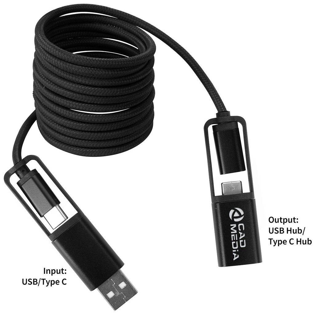 Koozie Group Black All-Over Braided Long Cable Extender