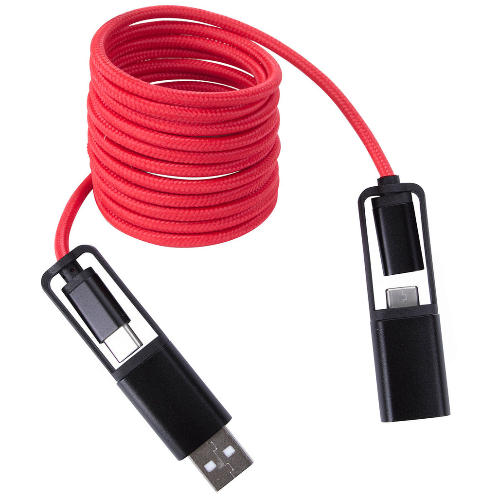 Koozie Group Red All-Over Braided Long Cable Extender