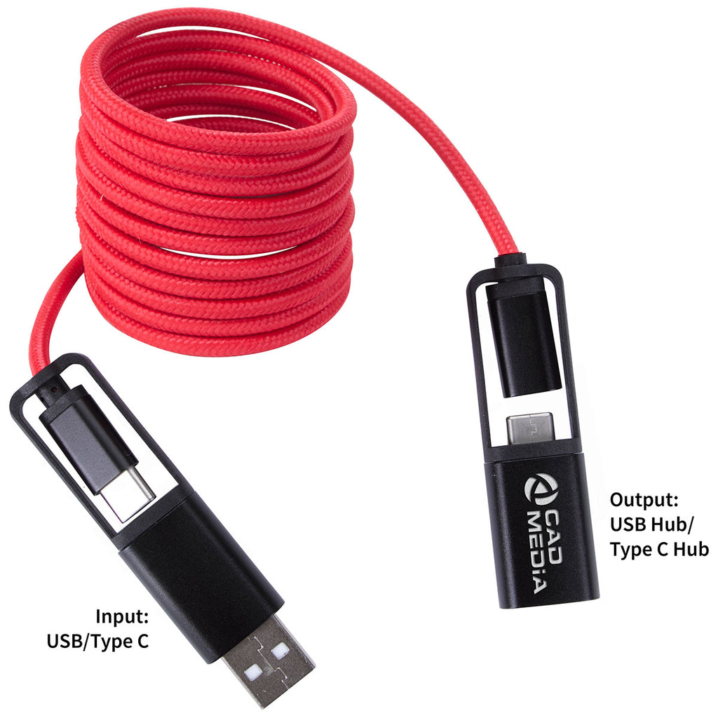 Koozie Group Red All-Over Braided Long Cable Extender