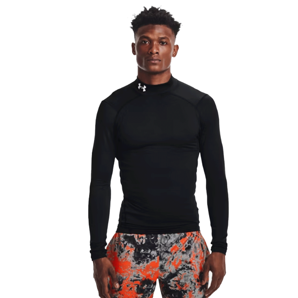 Under Armour Men's Black ColdGear Compression Mock Long Sleeve