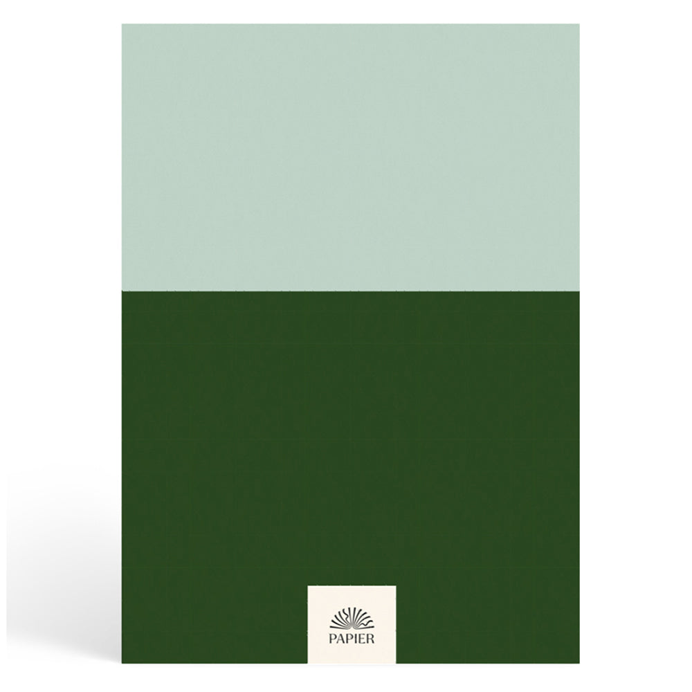 Papier Green/Dark Green Colorblock Plain Notebook