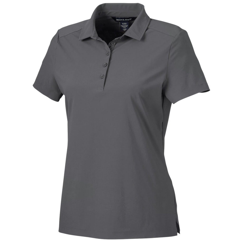 Devon & Jones Women's Graphite CrownLux Performance Windsor Welded Polo