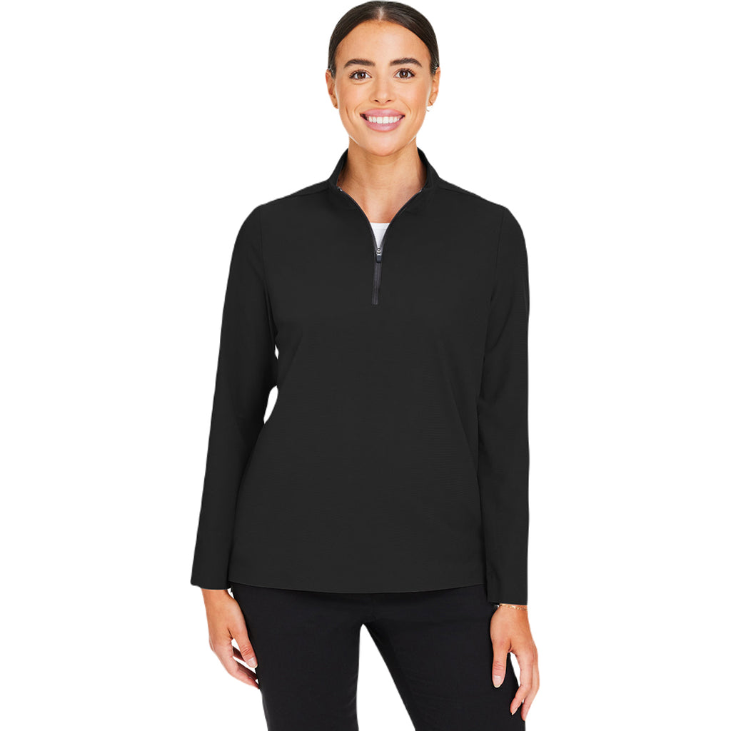 Devon & Jones Women's Black CrownLux Performance Windsor Welded Quarter-Zip