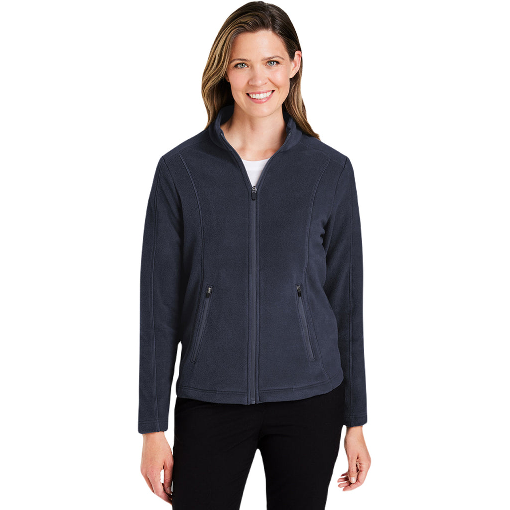 Devon & Jones Women's Navy CrownLux Performance Fleece Full-Zip