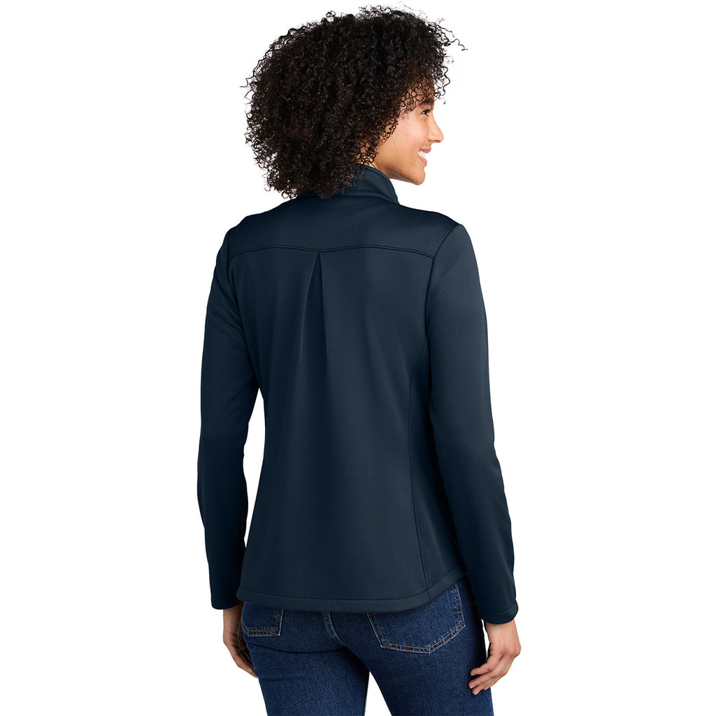 Eddie Bauer Women's River Blue Navy Smooth Mid Layer Fleece 1/2-Zip