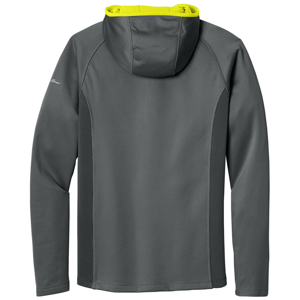 Eddie Bauer Men's Metal Grey/Grey Steel/Citron Sport Hooded Full-Zip Fleece Jacket