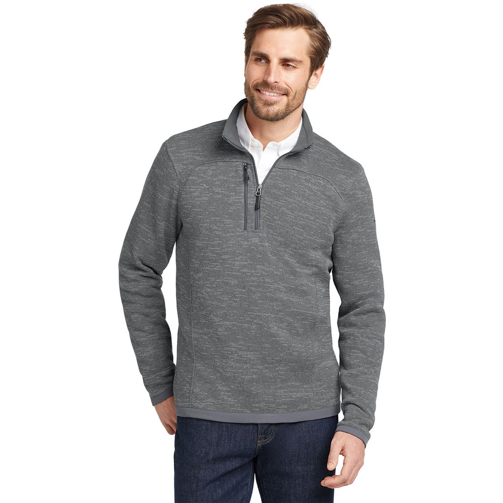 Eddie Bauer Men's Dark Grey Heather Sweater Fleece Quarter Zip