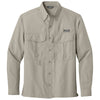 Eddie Bauer Men's Driftwood Beige L/S Performance Fishing Shirt