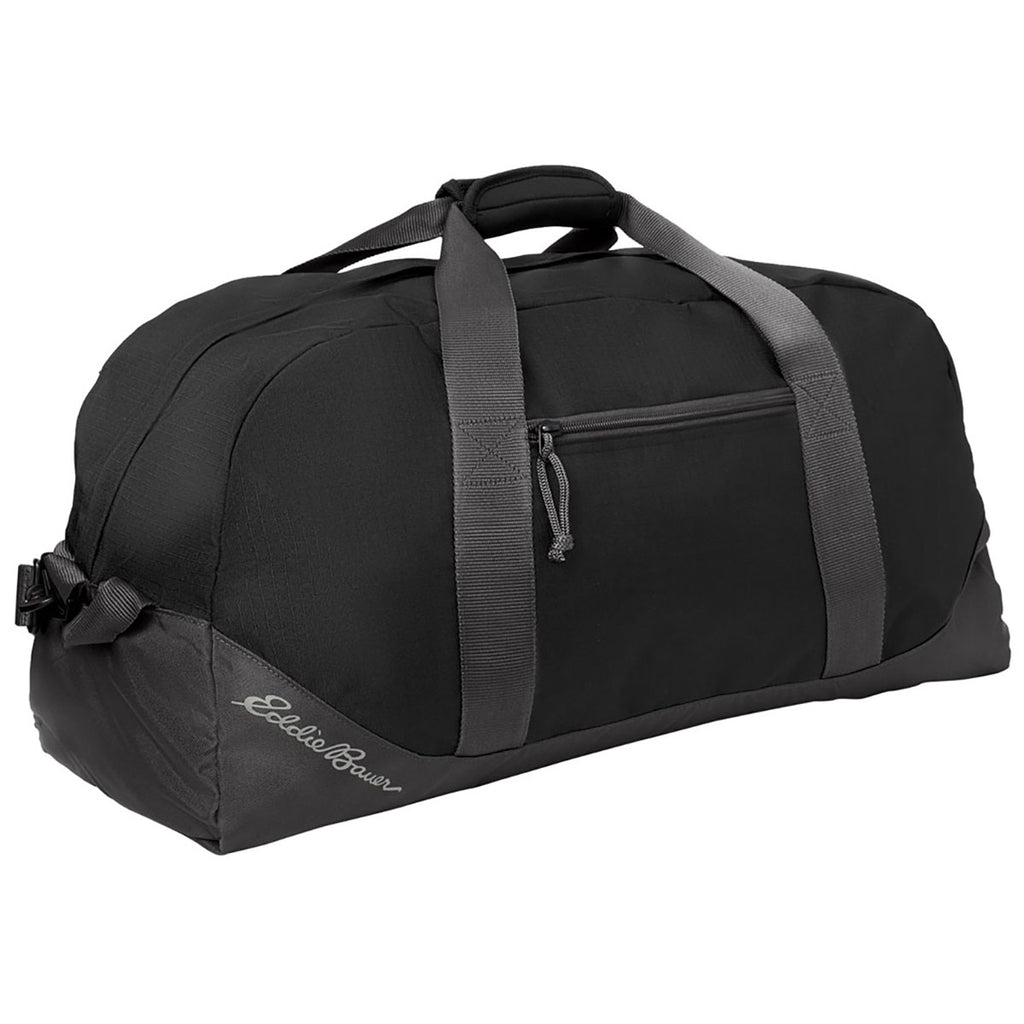 Eddie Bauer Black/Grey Steel Large Ripstop Duffel