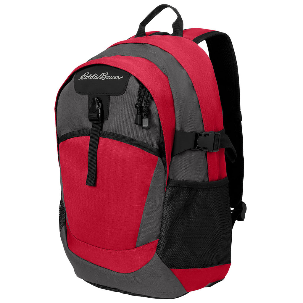 Eddie Bauer Radish/Grey Steel Ripstop Backpack