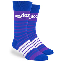 Pop Promos Purple & Blue Two Color Stripe Dress Socks