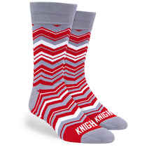 Pop Promos Red & Grey Chevron Dress Socks