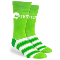 Pop Promos Green Shades Half Chevron Dress Socks