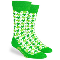 Pop Promos Green Shades Houndstooth Dress Socks