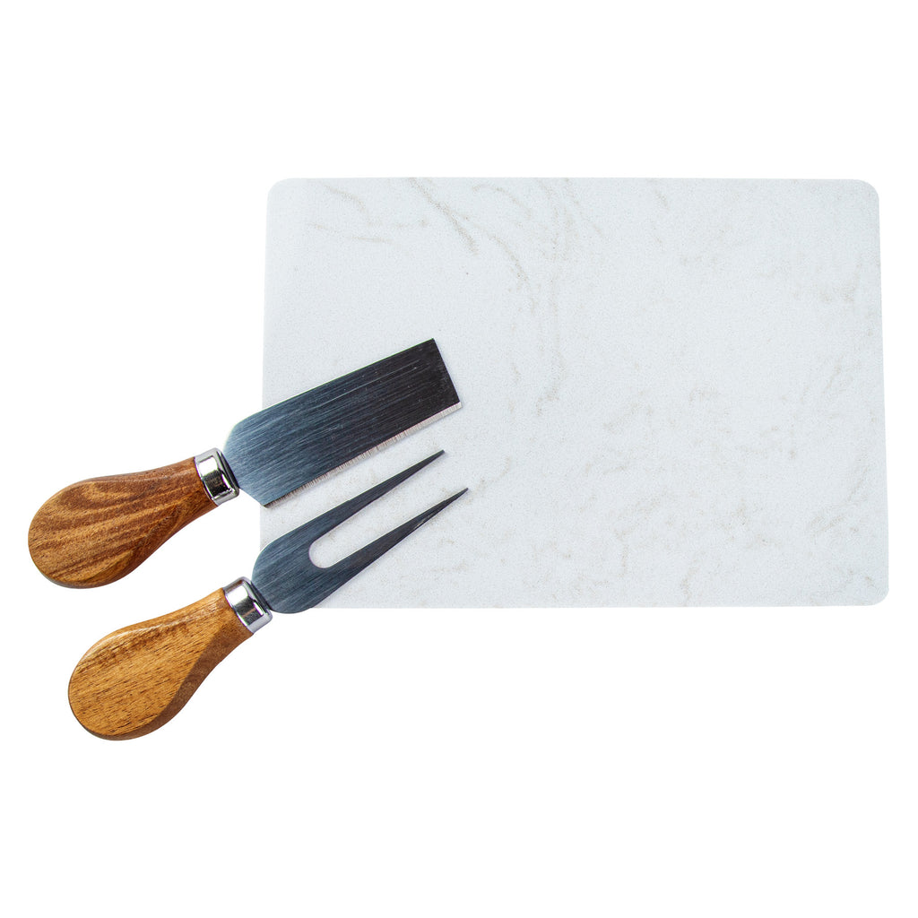 Logomark Carson Natural 4-Piece Acacia Wood Cheese Set