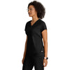 Grey's Anatomy Women's Black Two Pocket V-Neck Motivate Top