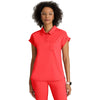 Grey's Anatomy Women's Radiant Coral One Pocket Polo Neck Renew Top