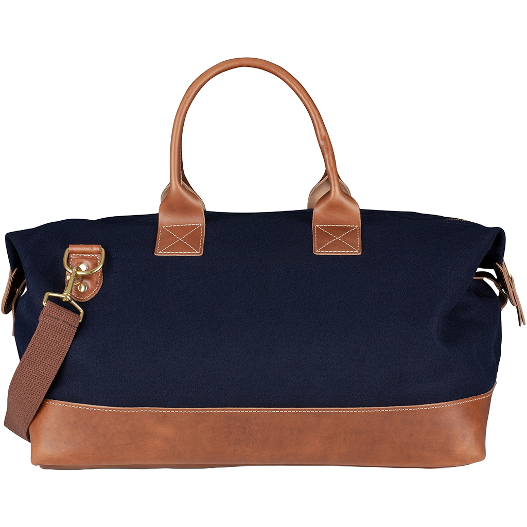 Heritage Gear Navy/Tan Wool Weekender Duffle Bag