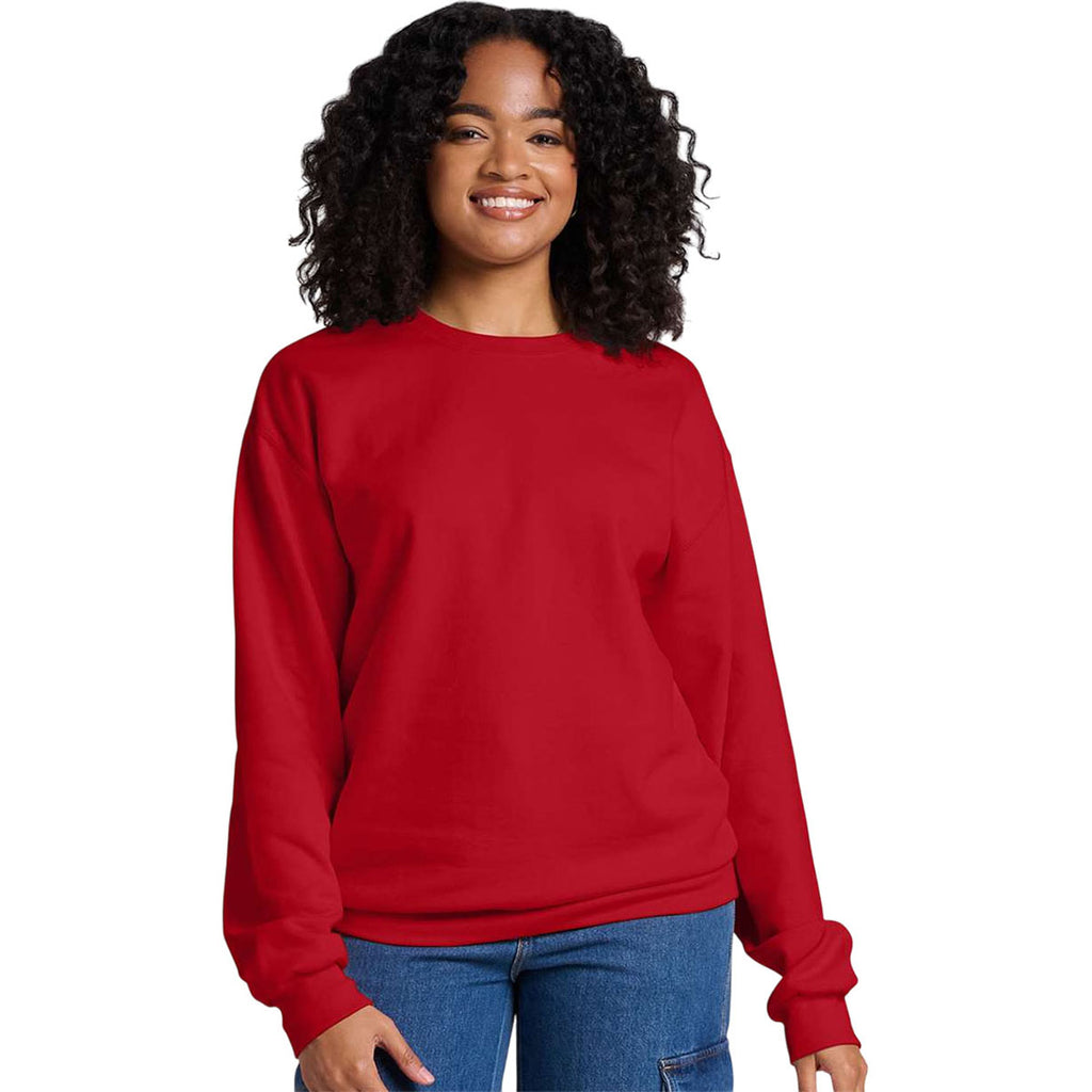 Jerzees Unisex True Red Ultimate CVC Crewneck Sweatshirt