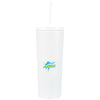 Logomark White Bayard 24 oz. Double Wall Steel/PP Liner Straw Tumbler