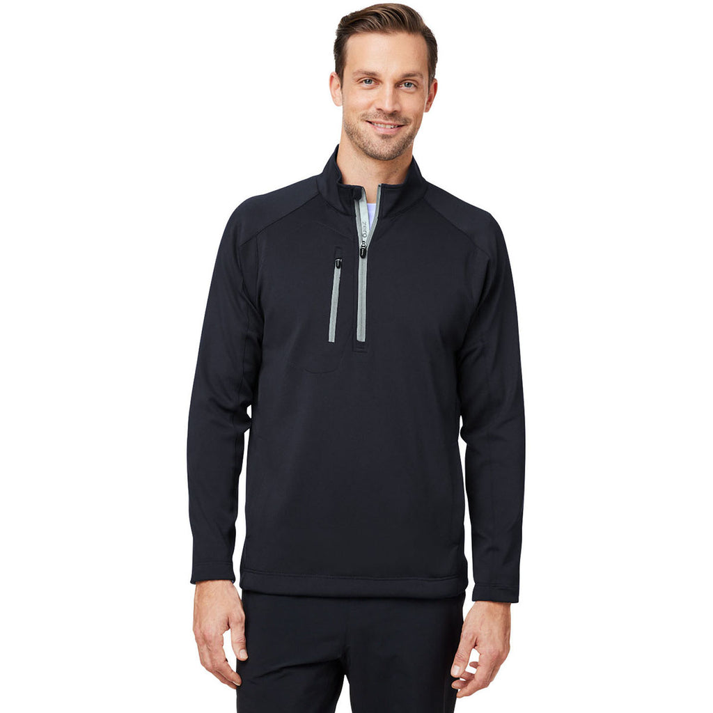 Zero Restriction Men's Black/Metallic Silver Quarter-Zip Pullover