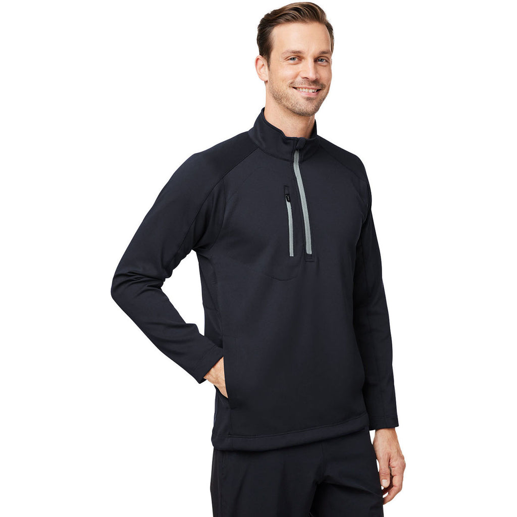 Zero Restriction Men's Black/Metallic Silver Quarter-Zip Pullover