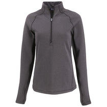 Cutter & Buck Women's Black Heather Peshastin Eco Recycled Half Zip Pullover