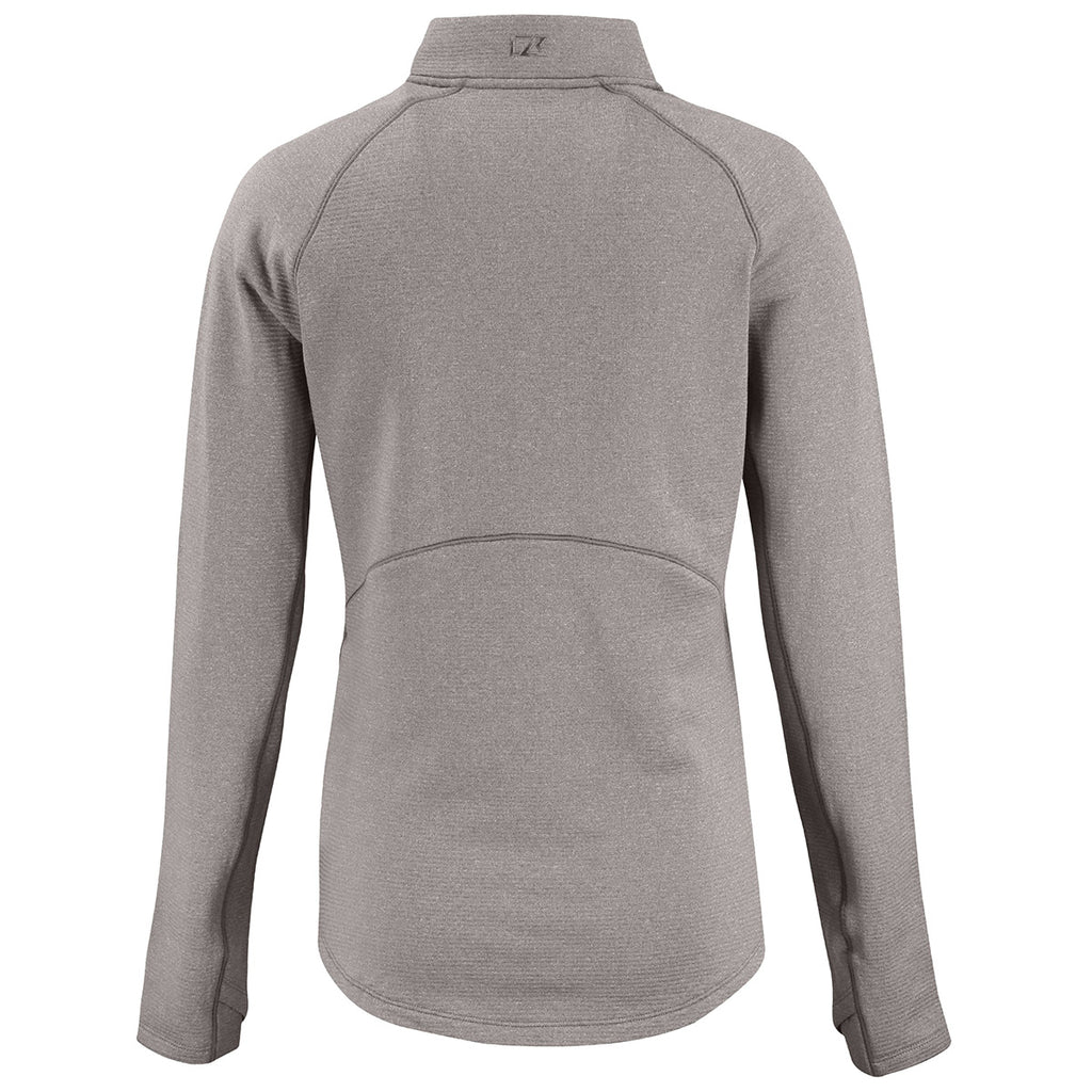 Cutter & Buck Women's Elemental Grey Heather Peshastin Eco Recycled Half Zip Pullover