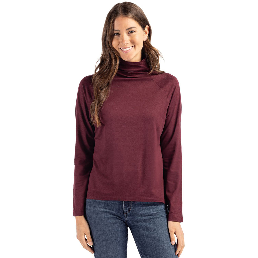 Cutter & Buck Women's Bordeaux Coastline Epic Comfort Eco Recycled Funnel Neck