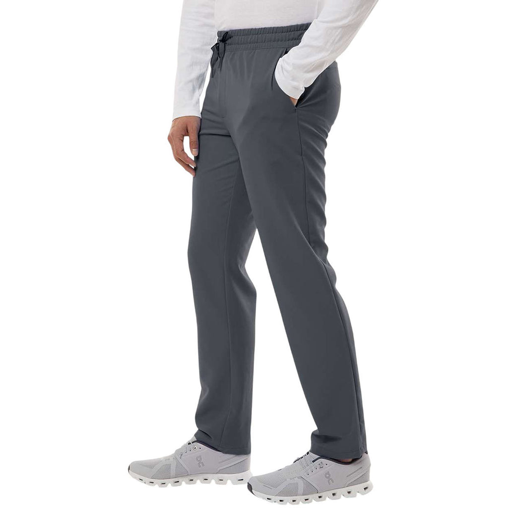 Jaanuu Men's Carbon Grey Rhodes Everyday Straight-Leg Scrub Pants