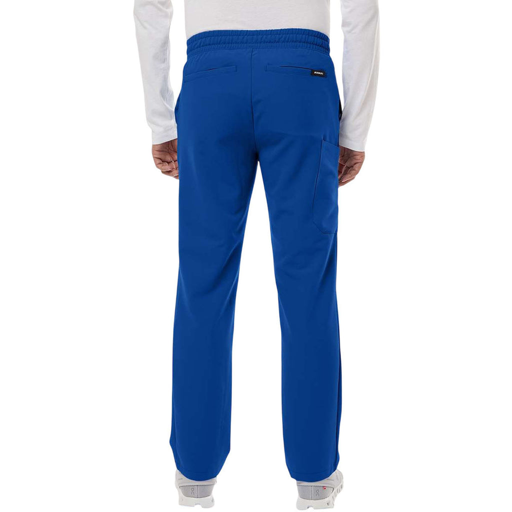 Jaanuu Men's Royal Blue Rhodes Everyday Straight-Leg Scrub Pants