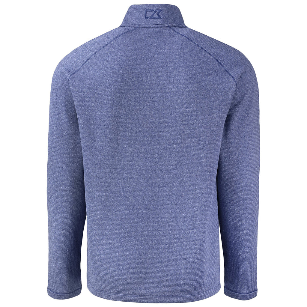 Cutter & Buck Men's Tour Blue Heather Peshastin Eco Fleece Recycled Half Zip Pullover