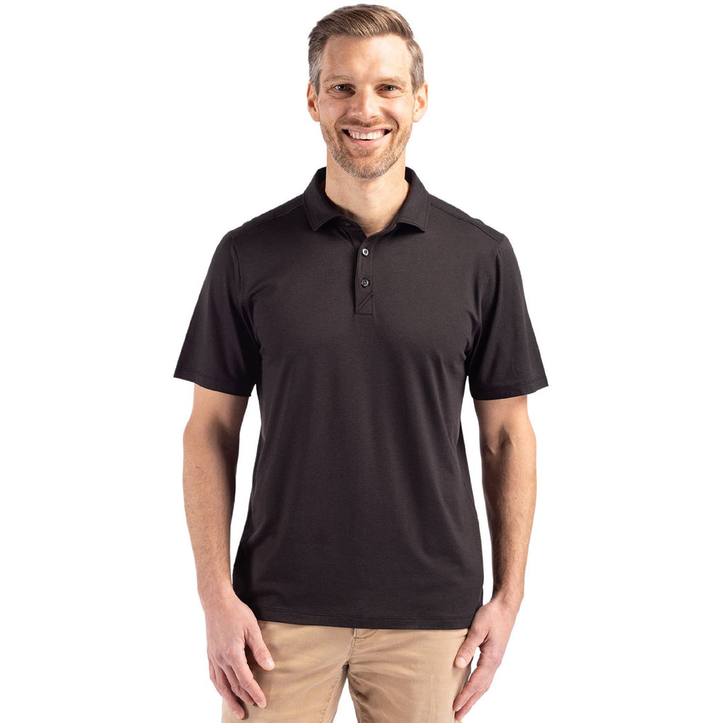 Cutter & Buck Men's Black Coastline Epic Comfort Eco Recycled Polo