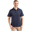 Cutter & Buck Men's Navy Blue Coastline Epic Comfort Eco Recycled Polo