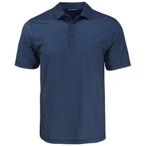 Cutter & Buck Men's Navy Blue Pike Eco Shadow Check Print Recycled Polo