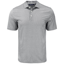 Cutter & Buck Men's Black Pike Eco Diamond Dot Print Recycled Polo