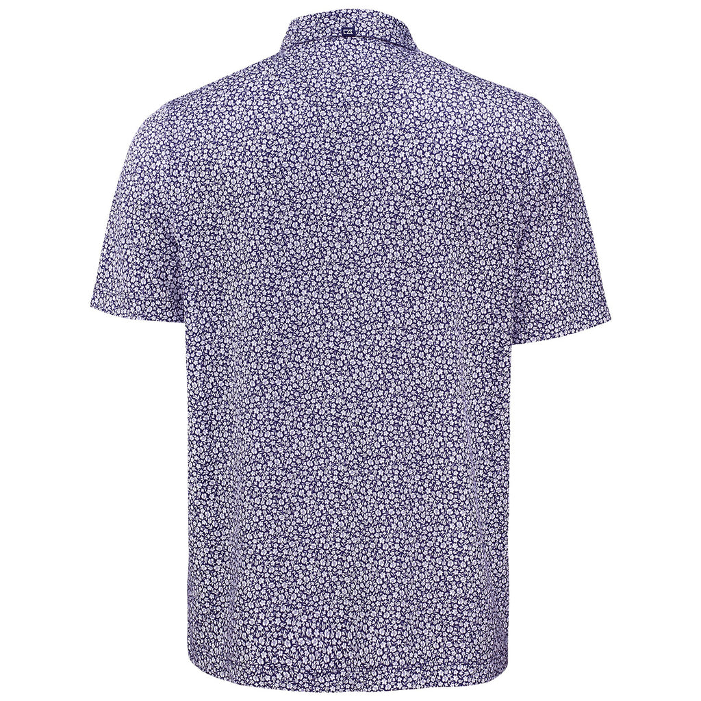 Cutter & Buck Men's College Purple Pike Eco Flora Print Polo