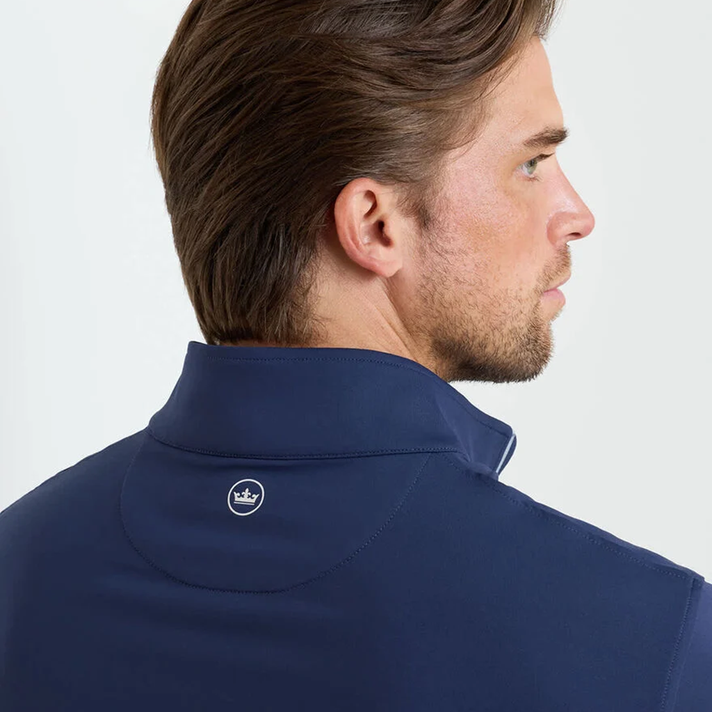 Peter Millar Men's Navy Perth Melange Performance Quarter Zip