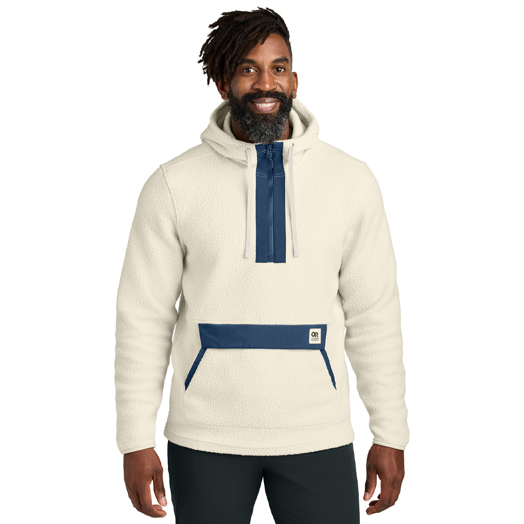 Outdoor Research Men's Oat/ Navy Packwood Fleece Pullover Hoodie