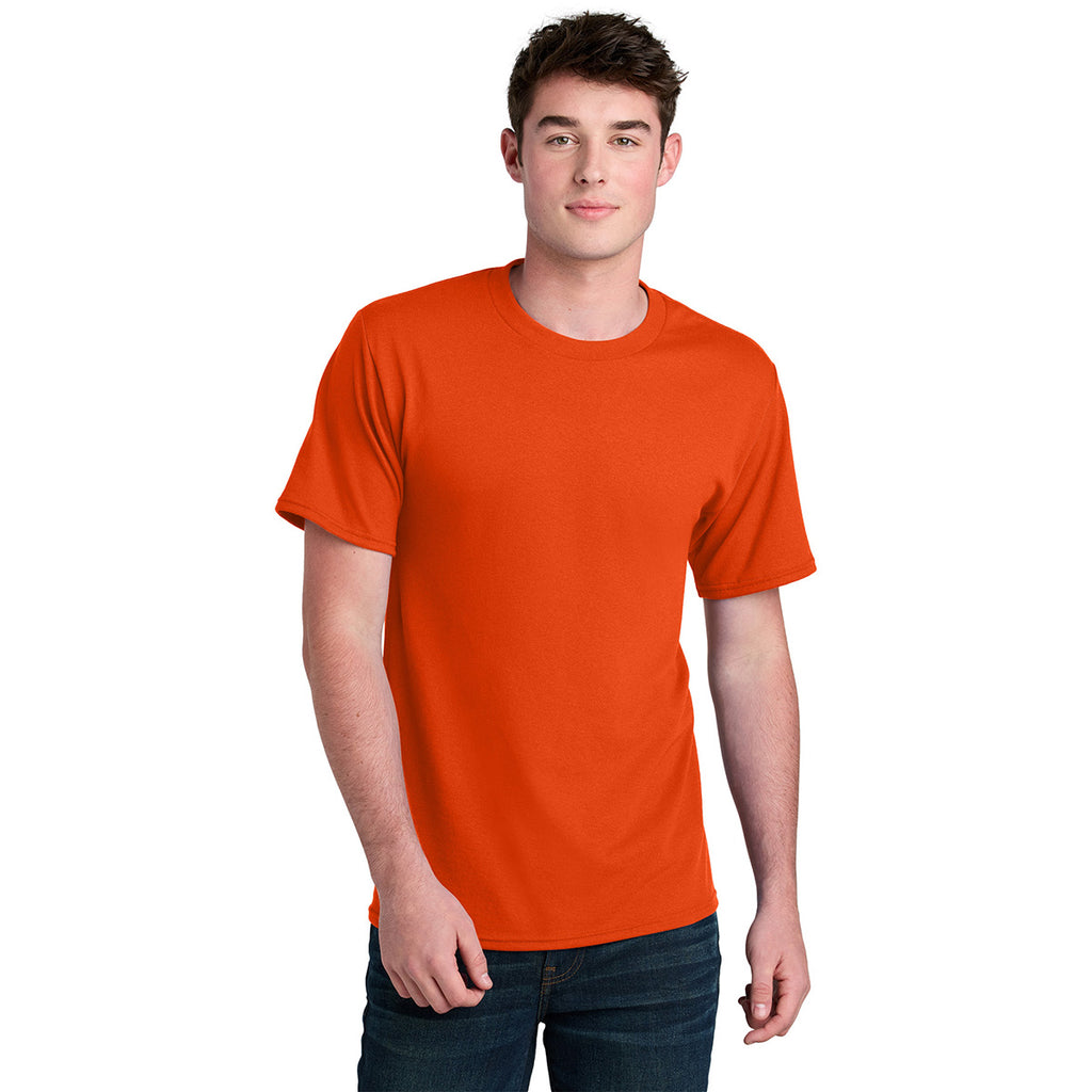 Port & Company Men's Orange Core Blend Recycled Tee