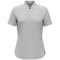 Perry Ellis Women's White Grey Heather Double Knit Polo