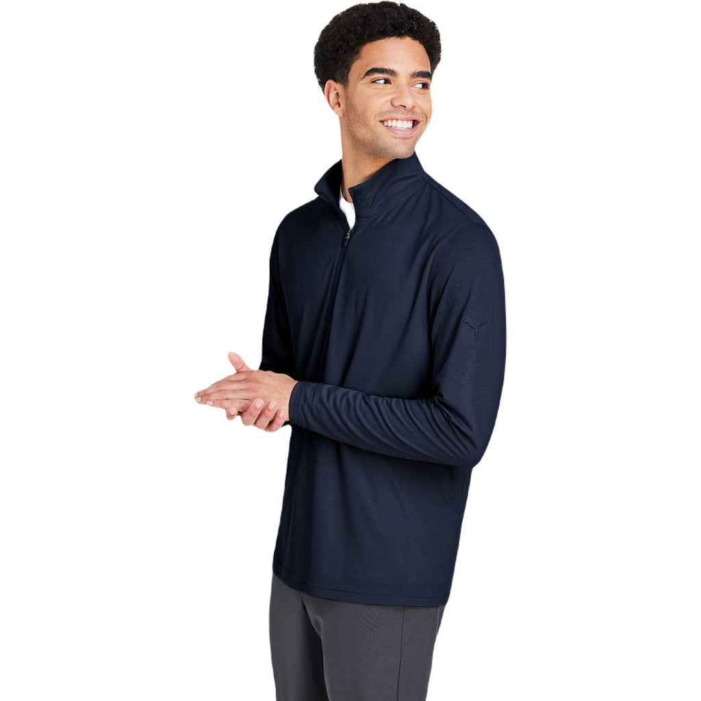 Puma Golf Men's Navy Blazer Bandon Quarter-Zip