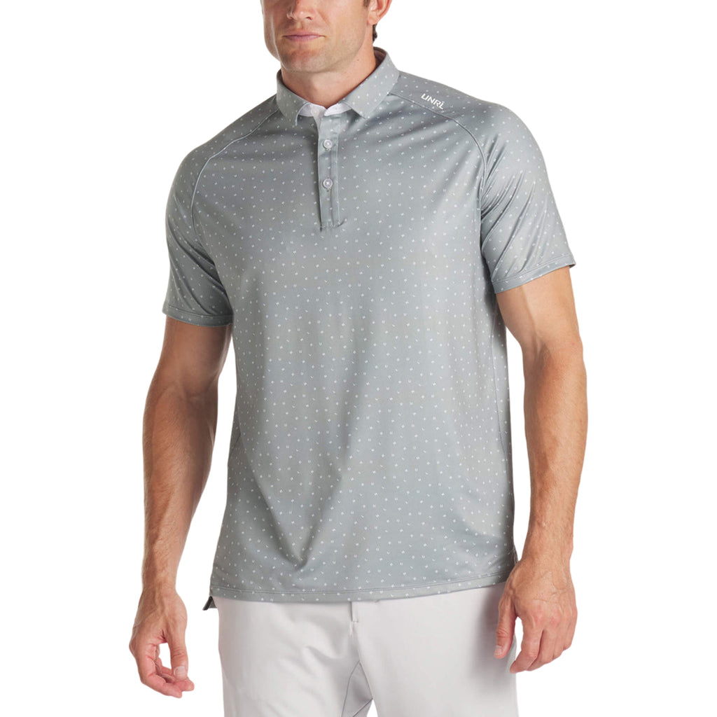 UNRL Men's Eucalyptus-White Scramble Polo